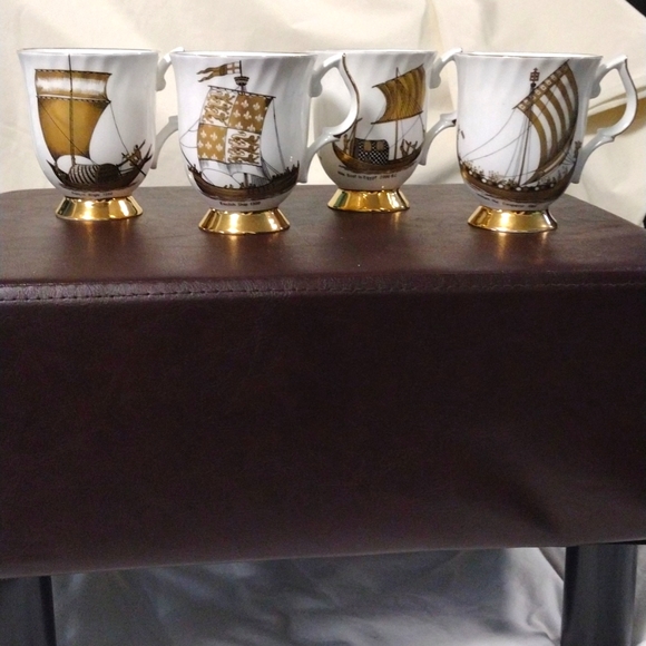 Antique Canadian Superior Fine Bone China Cups 1976-77 Exotic Boats Vintage Rare - Picture 1 of 8
